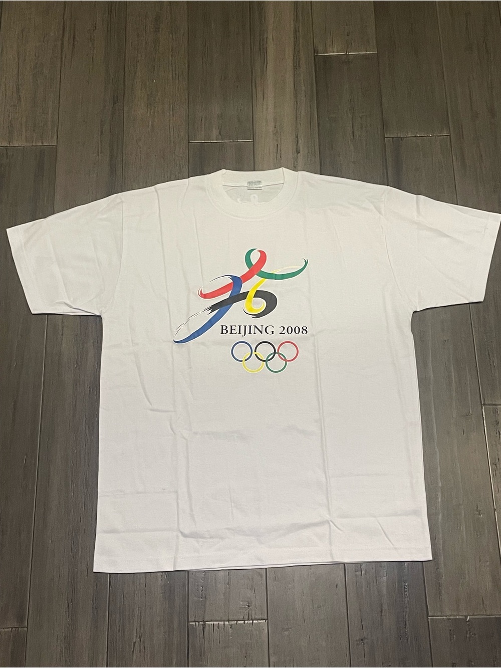 Beijing 2008 Olympics T Shirt XXL White Olympic Rings Logo New Without Tags